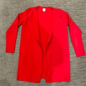 Jcrew XXS bright red cardigan/sweater blazer